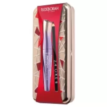 Deborah - Подарочный набор № 2 в стальном футляре: тушь для ресниц Volume Up To The Stars + карандаш для век 24Ore Long Lasting