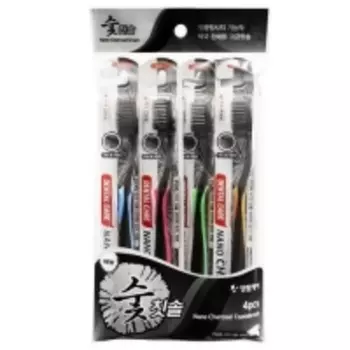 Dental Care - Набор: зубная щетка c древесным углем и сверхтонкой двойной щетиной, 1 шт