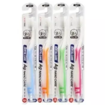 Dental Care - Набор: зубная щетка c наночастицами серебра и сверхтонкой двойной щетиной, средней и мягкой жесткости, 1 шт