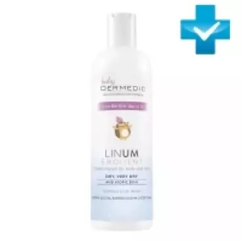 Dermedic Linum Emollient Baby - Очищающий крем-гель с 1 дня жизни, 200 мл