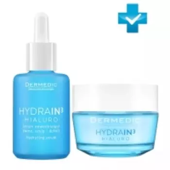 Dermedic - Подарочный набор для увлажнения кожи лица Hialuro: сыворотка 30 г + крем-гель 50 г