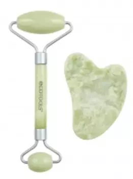 Eco Tools - Нефритовый мини-роллер для лица и скребок гуаша Jade Roller + Guasua Stone Duo