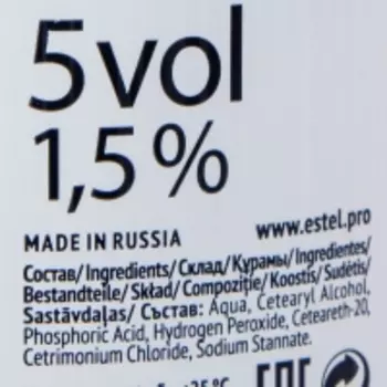 Estel - Активатор 1,5% для пастельного тонирования, 1000 мл