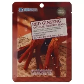 Food A Holic - Омолаживающая тканевая 3D маска с экстрактом красного женьшеня Red Ginseng Natural Essence Mask, 23 г