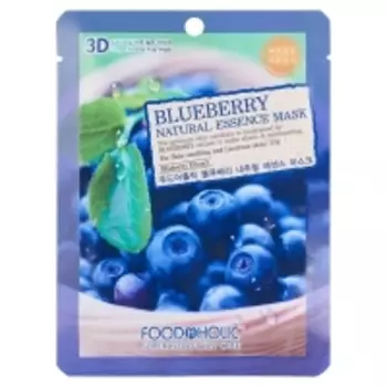 Food A Holic - Тканевая 3D маска с черникой Blueberry Natural Essence Mask, 23 г