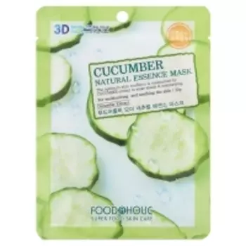 Food A Holic - Увлажняющая тканевая 3D маска с экстрактом огурца Cucumber Natural Essence Mask, 23 г