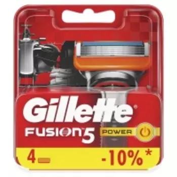 Gillette Fusion Power - Кассеты сменные для безопасных бритв, 4 шт