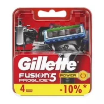 Gillette Fusion Proglide Power - Кассеты сменные для безопасных бритв, 4 шт