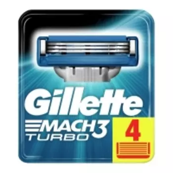 Gillette Mach 3 Turbo - Сменные картриджи для бритья Gillette, 4 шт
