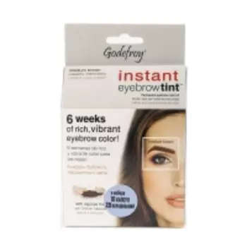 Godefroy - Краска-тинт для окрашивания бровей с эффектом татуажа, Коричневая, 10 капсул