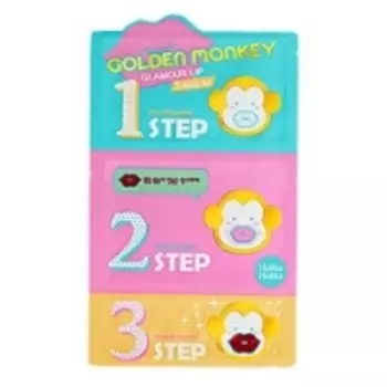 Holika Holika Golden Monkey Glamour Lip 3-Step Kit - Набор для ухода за губами