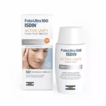 Isdin Foto Ultra 100 Active Unify Fusion Fluid Sin Color SPF 50+ - Флюид тональный солнцезащитный для лица, 50 мл