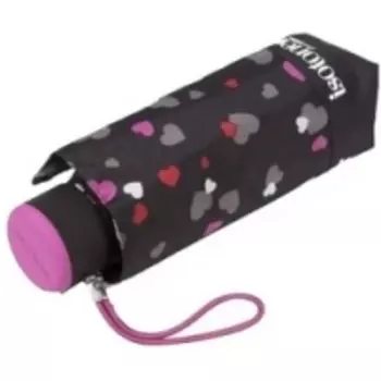 Isotoner Mini Slim Coeurs Colores - Зонт механический, ультра тонкий 5 сложений, Цветные сердца
