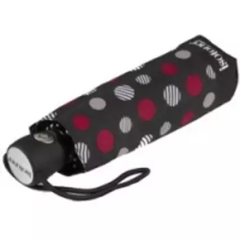 Isotoner Ultra Slim Pois Rayes - Зонт автоматический, суперкомпактный 4 сложения, Полосатый горох