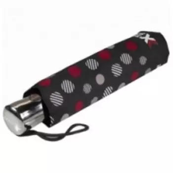 Isotoner X-tra Solide Pois Rayes - Зонт автоматический суперпрочный, 3 сложения, Полосатый горох