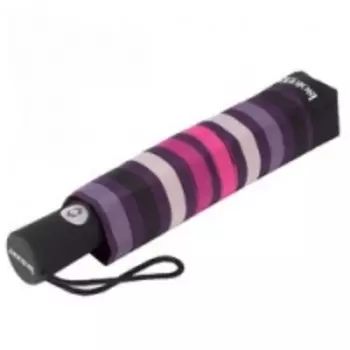 Isotoner - Зонт автоматический 3 сложения, Розовая полоса