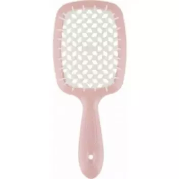 Janeke - Щетка Superbrush с закругленными зубчиками нежно-розовая с белым, 20,3 х 8,5 х 3,1 см