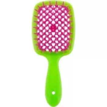 Janeke - Щетка Superbrush с закругленными зубчиками салатово-малиновая, 20,3 х 8,5 х 3,1 см