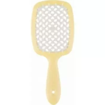 Janeke - Щетка Superbrush с закругленными зубчиками желто-белая, 20,3 х 8,5 х 3,1 см