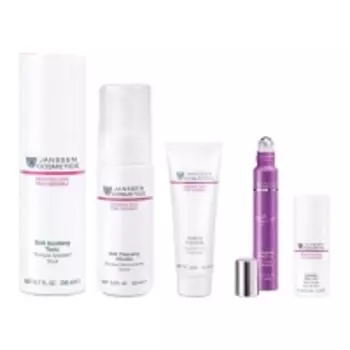Janssen Cosmetics - Набор успокаивающих средств для чувствительной кожи: мусс 150 мл + тоник 200 мл + концентрат для век 15 мл + маска 75 мл + крем для век 15 мл
