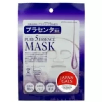 Japan Gals Pure5 Essential - Маска с плацентой, 1 шт.