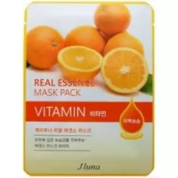 Juno Real Essence Mask Pack Vitamin - Маска тканевая с витаминами, 25 мл