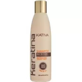Kativa Keratina Shampoo - Шампунь укрепляющий для всех типов волос с кератином, 250 мл