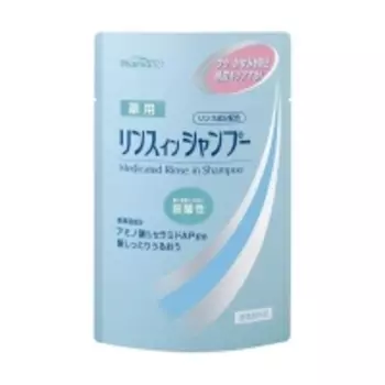 Kumano cosmetics Cool Medicated Rinse in Shampoo - Шампунь слабокислотный против перхоти и зуда, сменный блок, 350 мл