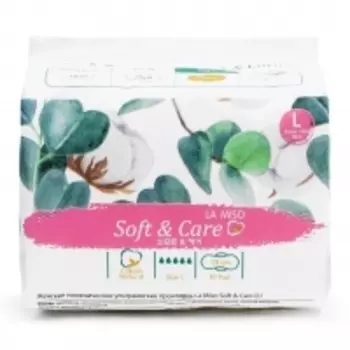 La Miso - Женские гигиенические ультрамягкие прокладки Soft &amp; Care размер L, 10 шт
