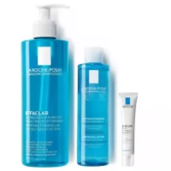La Roche Posay Effaclar - Набор (Крем-гель Duo[+] для проблемной кожи, 40 мл + Очищающий гель, 400 мл + Успокаивающий тоник, 200 мл)