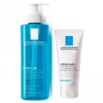 La Roche Posay - Комплект Эфаклар H Мультивосстанавливающий увлажняющий крем, 40мл + Очищающий гель, 400мл