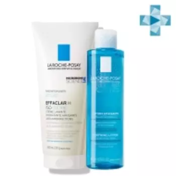 La Roche Posay - Набор для очищения пересушенной проблемной кожи (успокаивающий тоник для чувствительной кожи 200 мл + успокаивающий очищающий крем-гель Н Iso-Biome 200 мл)