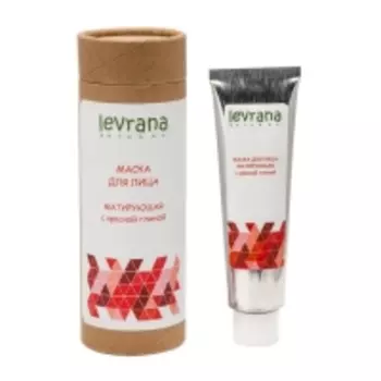 Levrana - Матирующая маска для лица с красной глиной, 50 мл