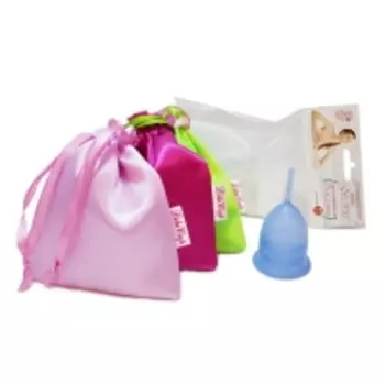 LilaCup - Чаша менструальная Практик, в атласном мешочке, синяя, размер S, 1 шт