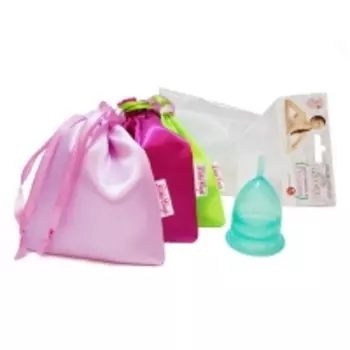 LilaCup - Чаша менструальная Практик, в атласном мешочке, изумрудная, размер L, 1 шт