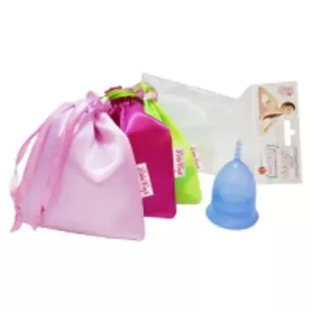 LilaCup - Чаша менструальная Практик, в атласном мешочке, синяя, размер L, 1 шт