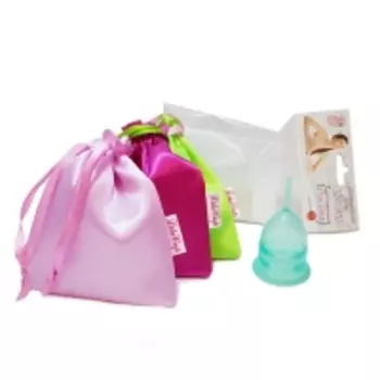 LilaCup - Чаша менструальная Практик, в атласном мешочке, изумрудная, размер S, 1 шт