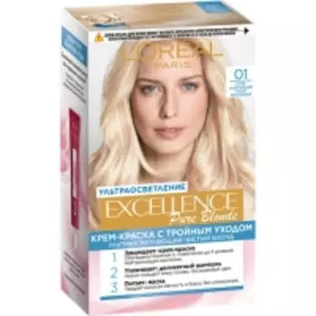 Loreal Paris Excellence - Крем-краска для волос, 01 Суперосветляющий русый натуральный, 1 шт