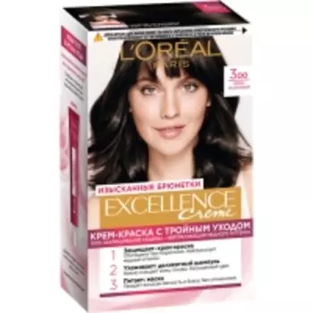 Loreal Paris Excellence - Крем-краска для волос, 3.00 Темно-каштановый, 1 шт