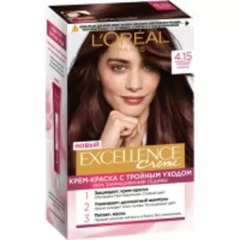 Loreal Paris Excellence - Крем-краска для волос, 4.15 Морозный шоколад, 1 шт