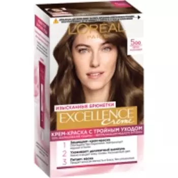 Loreal Paris Excellence - Крем-краска для волос, 5.00 Светло-каштановый, 1 шт