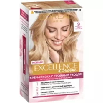 Loreal Paris Excellence - Крем-краска для волос, 9.00 Очень светло-русый, 1 шт