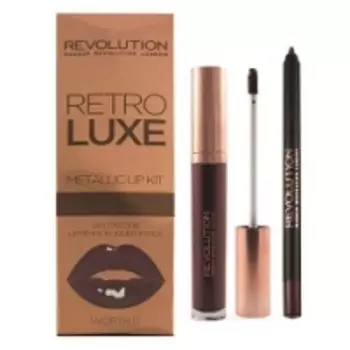 Makeup Revolution Retro Luxe Kits Metallic Worth It - Набор для макияжа губ
