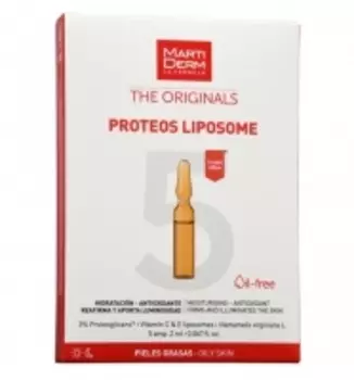 Martiderm - Ампулы «Протеос с липосомами» для жирной и обезвоженной кожи лица, 5 х 2 мл