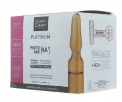 Martiderm Platinum - Ампулы "Коррекция фотостарения гиалуроновая кислота +", 30х2 мл