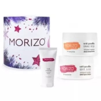 Morizo - Подарочный набор «Нежность прикосновения» (Парафин холодный виноградный эликсир, 250 г + Парафин холодный апельсиновый фреш, 250 г + Крем-масло для рук, 50 мл)