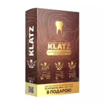 Klatz - Набор: Зубная паста "Терпкий коньяк", 75 мл + Зубная паста "Убойный виски", 75 мл + Зубная паста "Бунтарский ром", 75 мл + Зубная щетка для взрослых, жесткая