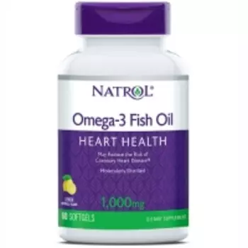 Natrol - Рыбий жир омега-3 со вкусом лимона 1000 мг, 60 капсул