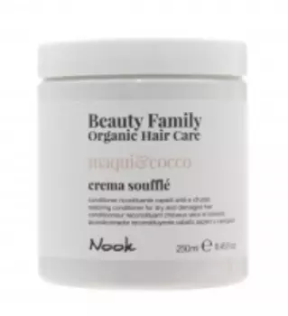 Nook Beauty Family Organic Hair Care Crema Souffle Maqui &amp; Cocco - Восстанавливающий крем - кондиционер для сухих и поврежденных волос, 250 мл