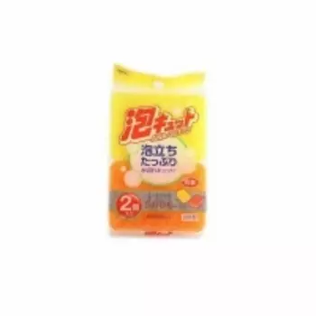 Ohe - Губка для мытья посуды трехслойная, верхний слой средней жесткости, 2 шт